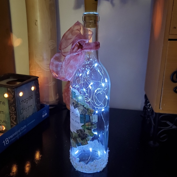 🦃 HAND CRAFTED Decoupage collage Christmas lights decor - Picture 7 of 7